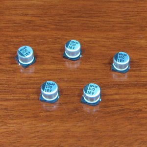 100uF 16V Surface Mount Electrolytic Capacitors (5 Pack)