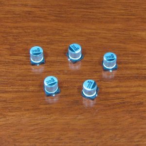 10uF 50V Surface Mount Electrolytic Capacitors (5 Pack)